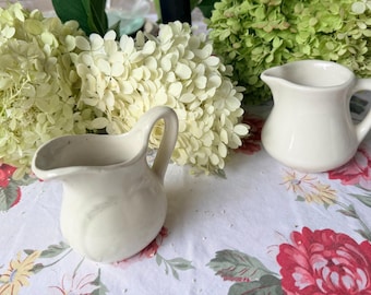 Mid Century White Ironstone Creamers