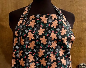 Christmas Gingerbread Man Women’s Apron lined with Pockets adjustable Neckstrap quality cotton fabric