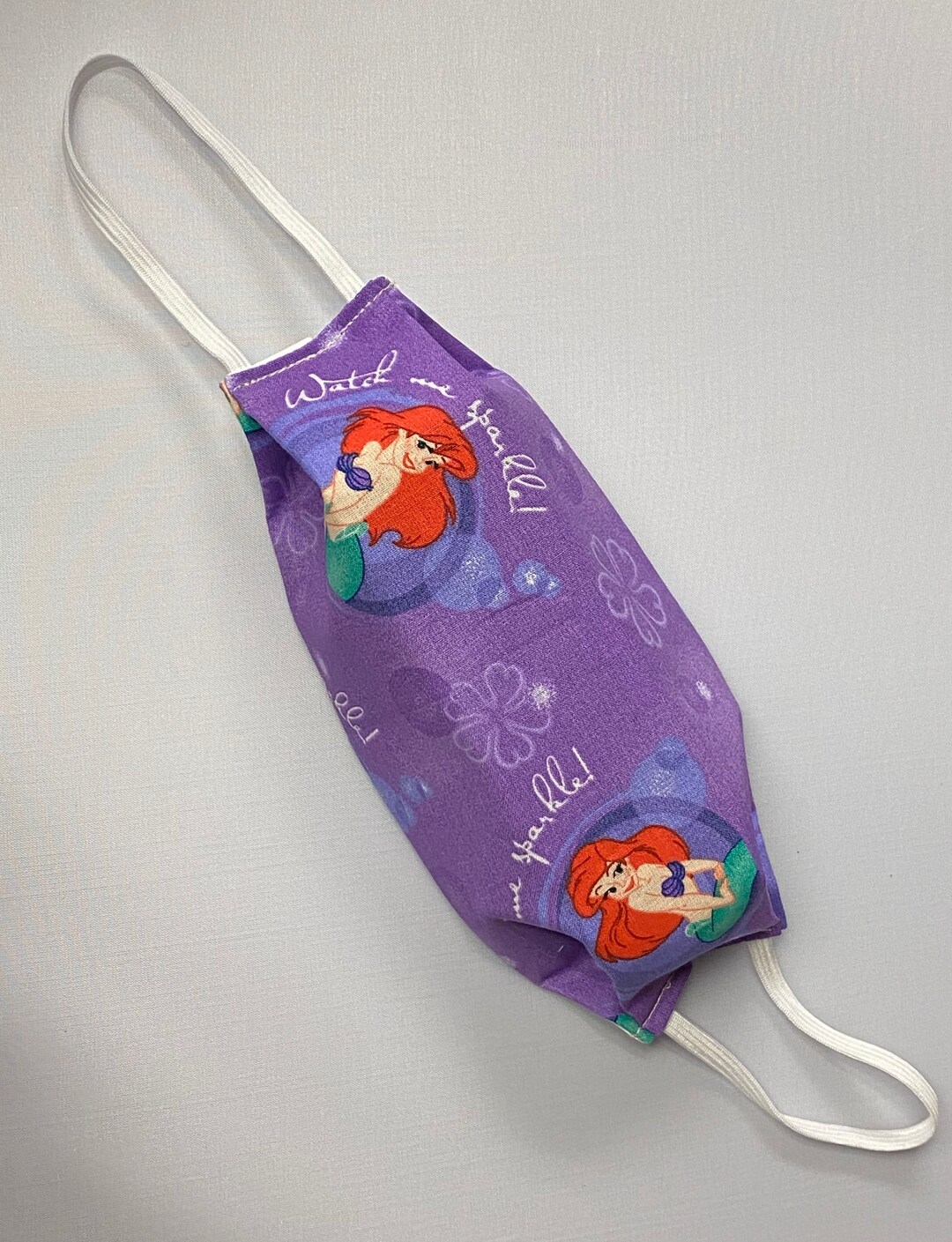 The Little Mermaid Ariel Fabric Face Mask Handmade 3 Layer - Etsy