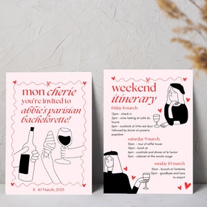 Elegant cute Paris bachelorette hen party invite *fully customisable*! image 1