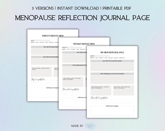 Reflectiedagboek menopauze en perimenopauze: dagelijkse, wekelijkse en maandelijkse pagina's | Wellnessplanner | A4, A5, A5, VS, brief, pdf | Digitale download