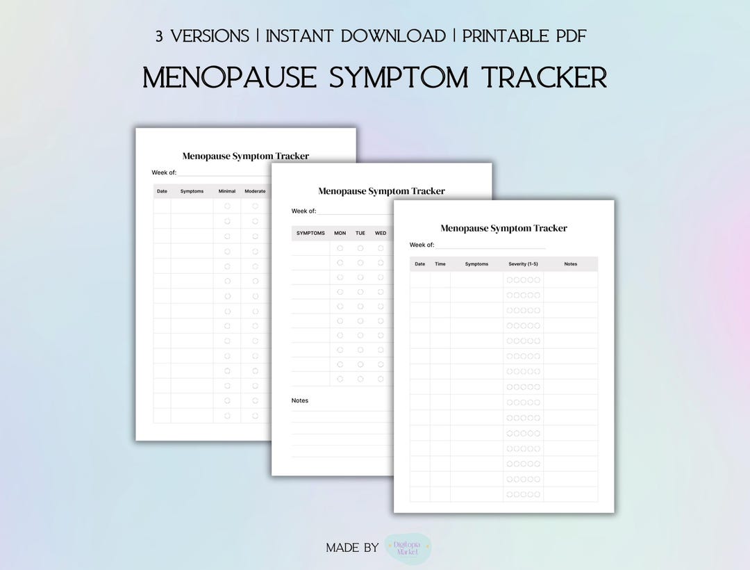 Menopause and Perimenopause Symptoms Tracker| Wellness & Symptom Log ...