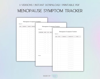 Menopause and Perimenopause Symptoms Tracker| Wellness & Symptom Log PDF | Health Journal Insert | A4, A5, US Letter Size | Digital Download