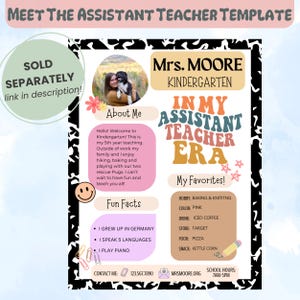 Editable Meet The Teacher Pastel Template, Back to School Flyer, All About My Teacher, Welcome Back Letter, Teacher Survey, Canva Template image 4
