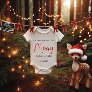 Christmas Pregnancy Announcement, Digital Baby Announcement, December Pregnancy, Gender Neutral, Social Media Reveal Template