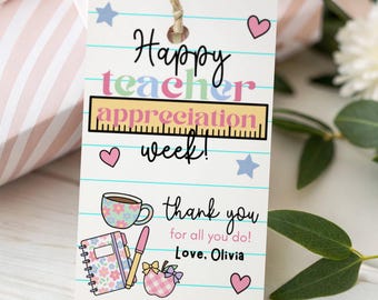 Teacher Appreciation Week Gift Tag Printable Teacher Appreciation Classroom Supplies Gift Tag Pencil Tag Labels Instant Digital Download