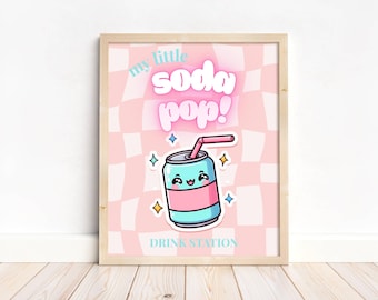 K-Pop Birthday Party Sign, Soda Pop, Printable Signs, Girl Birthday Party, Anime Birthday Party Decor, Kawaii, Editable, Printable