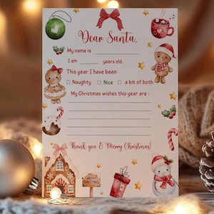 Brief an den Weihnachtsmann, Kinderbriefe an den Weihnachtsmann, Urlaub zum ausdrucken, Brief an den Weihnachtsmann, Kinderweihnachtswunschliste, Elfenweihnachtsbrief, Weihnachtswunschliste