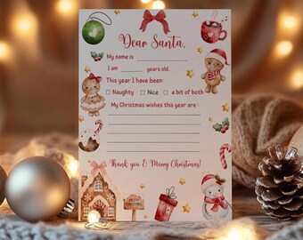 Letter to Santa | Christmas Printable Letter to Santa | Kids