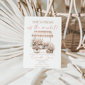 Off The Market Bridal Shower Invitation Template, Farmer’s Market Shower Invite, She’s Off The Market Instant Download, Printable, Floral