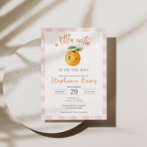 Little Cutie Baby Shower Template, Editable A Little Cutie Is On The Way Invitation, Cutie Baby Shower Invite, Canva Template Instant