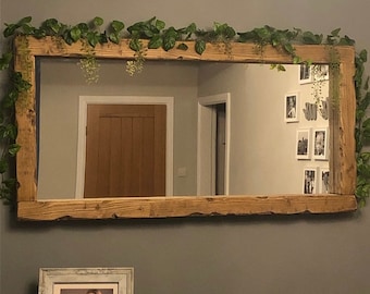 Handmade light oak wood mirror