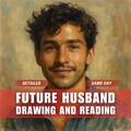 Detailed Future Husband Drawing,  Soulmate Drawing and Reading, Draw My Soulmate Reading, Twin Flame Drawing and Reading