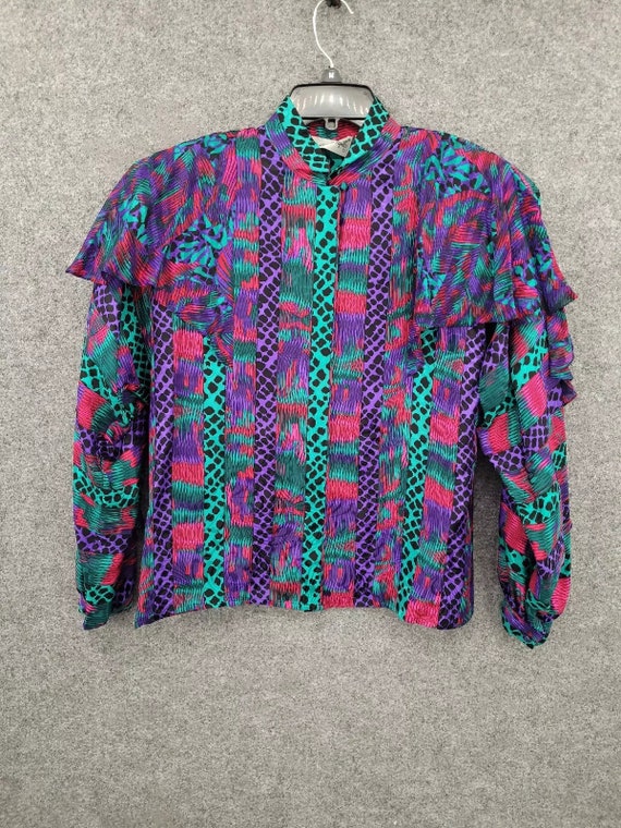 Vintage Adrianna Papell 100% Silk Top Womens 8 But