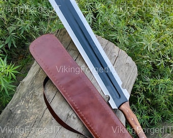 Espada machete táctica de acero al carbono hecha a mano, espada de caza forjada a mano, espada de camping, regalo personalizado para él, regalo de Navidad.