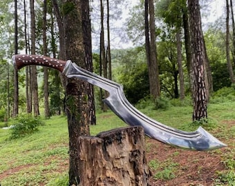 Custom Handmade Carbon Steel Blade Egyptian Khopesh Sword Hand Forged Viking Sword, Hunting Sword, Real Medieval Historical Sword, Best Gift