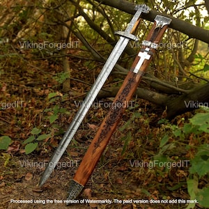 Custom Hand Forged Damascus Steel Full Tang Knightly Arming Sword | Medieval European Functional VIKING Sword Best Gift for Swords Collector
