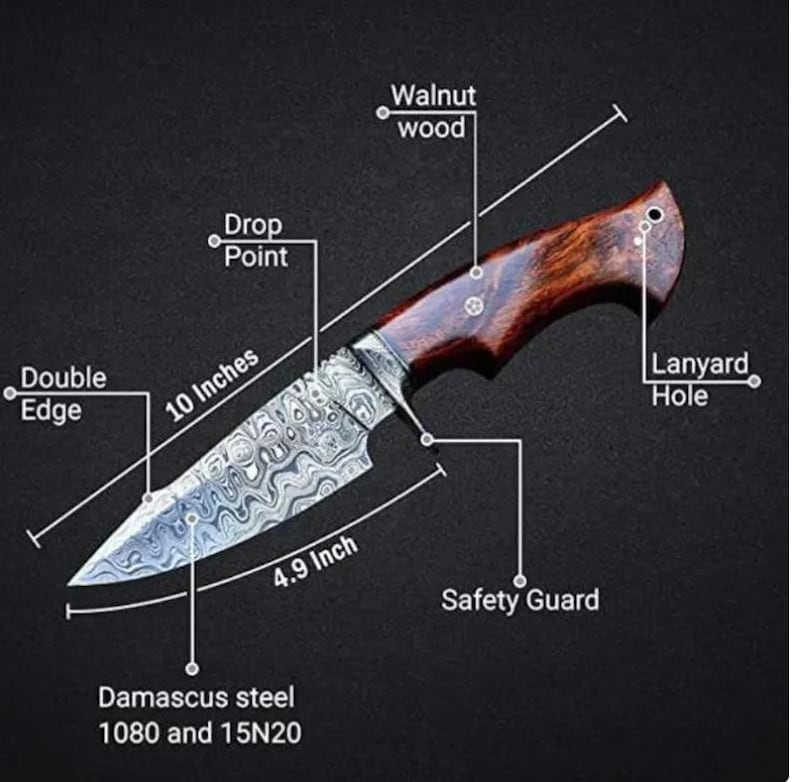 Damaskusvärd, vikingasvärd, handsmidet svärd, långt svärd, svärd, halvtangsvärd för fantasysvärd, lajvsvärd, present till marskalkar, födelsedagspresent. Damascus Knife