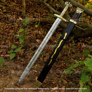 Custom Hand Forged Damascus Steel Full Tang Knightly Arming Sword | Medieval European Functional VIKING Sword Best Gift for Swords Collector