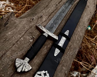 Viking Sword, Damascus Sword ,Hand Forged Sword, Long Sword, Sword, Real Sword, for Viking Costumes, Gift for Groomsmen, Wedding Gift Sword