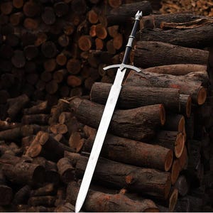 Damaskusvärd, vikingasvärd, handsmidet svärd, långt svärd, svärd, halvtangsvärd för fantasysvärd, lajvsvärd, present till marskalkar, födelsedagspresent. Witch King Sword