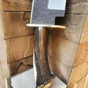 Custom Hnad Geschmiedete 25 &quot;Carbonstahl Hirsch Geweih Bowiemesser, Handgefertigte Hirschhorn Jagdmesser, Kronen Hirschgriff Messer, Geschenk Für Ihn
