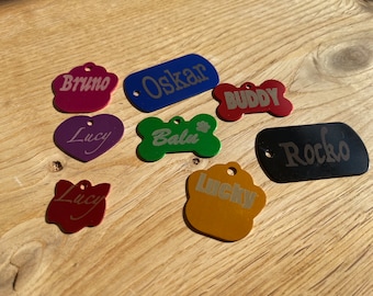 Dog tag, animal tag, individually engraved, double-sided, keychain, personalized