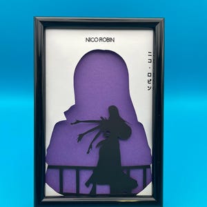 NICO ROBIN Arte su carta fatta a mano - Dipinto One Piece multistrato con rilievo - regalo per fan degli anime per lui e per lei - arredamento otaku