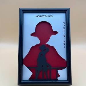MONKEY D. LUFFY Arte su carta fatta a mano - Dipinto One Piece multistrato con rilievo - regalo per fan degli anime per lui e per lei - arredamento otaku