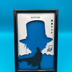 KAITO KID Arte su carta fatta a mano - Dipinto multistrato Detective Conan con rilievo - regalo per fan degli anime per lui e per lei - decorazione otaku