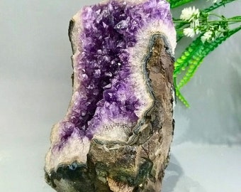 Large Natural Amethyst Crystal Cluster from Uruguay - Deep Purple Color Geode