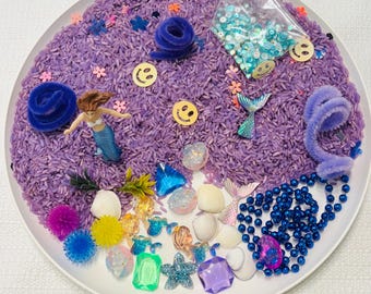 Mermaid magic pour and play pack, themed sensory kit, Sensory bin pack, busy box pack, sensory play, mermaid sensory, mermaid lagoon