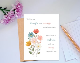 Wishing You Strength and Courage Card Get Well Soon Encouragement  Recovery Support Greeting Card Hope Resilience & Power of Togetherness