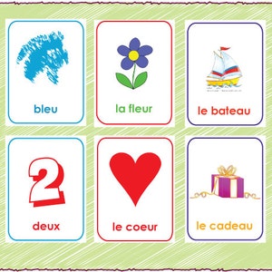 French Rhyming Flash Cards, Set of 48 Digital Download Printable Educational Fun with Rhymes 2.75 x 3.5 Flashcards Elementary image 1