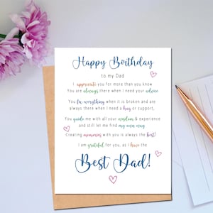 Alles Gute zum Geburtstag meinem Vater Beste Dad Karte Feiern Sie Dad Geburtstagskarte