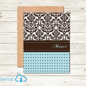 Printable Merci Card Digital Download Card Thank-you In French Card Francais Merci Card for Teacher for Friend Bridesmaid Thanks