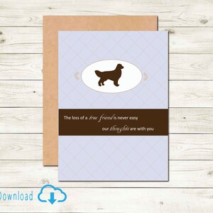 Tarjeta de condolencia para mascotas imprimible Tarjeta de descarga digital Retriever Perro Pérdida de condolencias de mascotas Duelo de perro Tarjeta de condolencia Amigo peludo leal