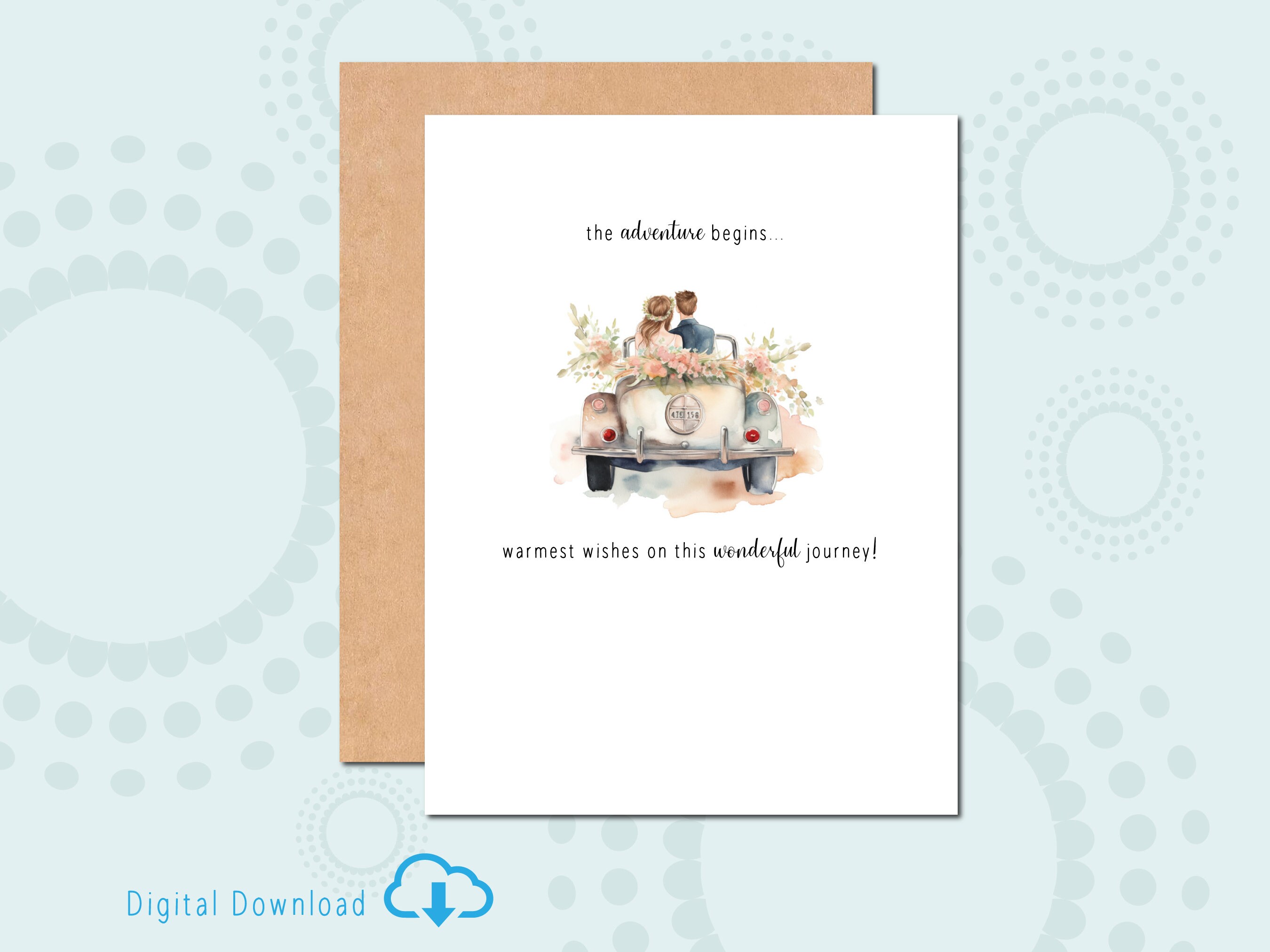 Printable Wedding Card Digital Download Card for Couple on Wedding Day ...