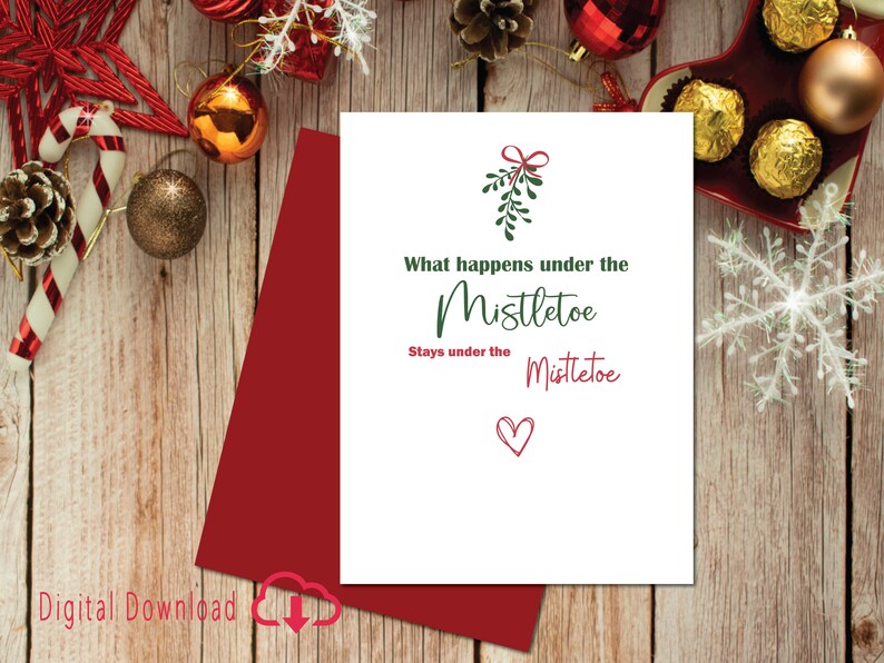 Printable Romantic Christmas Card for Him or Her, Girlfriend or ...