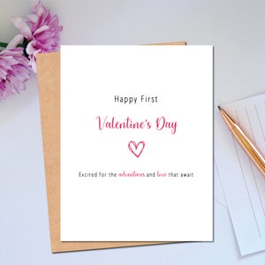 Buon primo San Valentino per lui Biglietto di San Valentino per lei Biglietto "Ti amo" Festeggia insieme il tuo primo San Valentino Amore e avventure