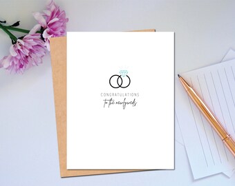 Wedding Congratulations Card for Couple on Wedding Day with Rings Congratulations to the Newlyweds