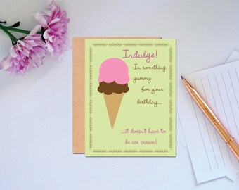 Carte d'anniversaire Glace Offrez-vous votre anniversaire Carte drôle pour un ami Carte d'anniversaire