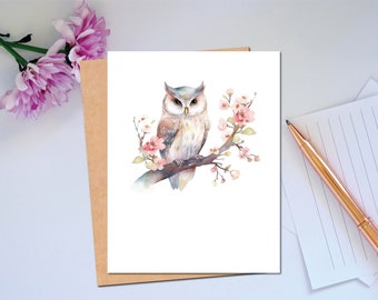 Woodland Series Cute Owl Card Everyday Note Card For Any Occasion Whimsical Card of Owl Stationery Blank Card Wildlife Greeting Card