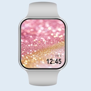 Glitter Apple Watch Wallpaper Pink and Gold Glitter Watch Face Sparkly Watch Face Diamond Sparkles Aesthetic Digital Download