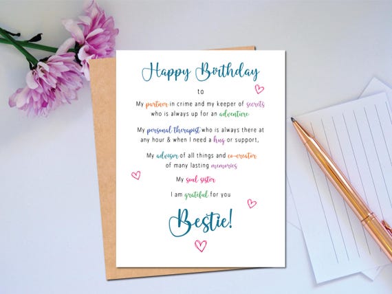 Central 23 - Birthday Card for Her - Best Friend Birthday Card - Comes with cute stickers