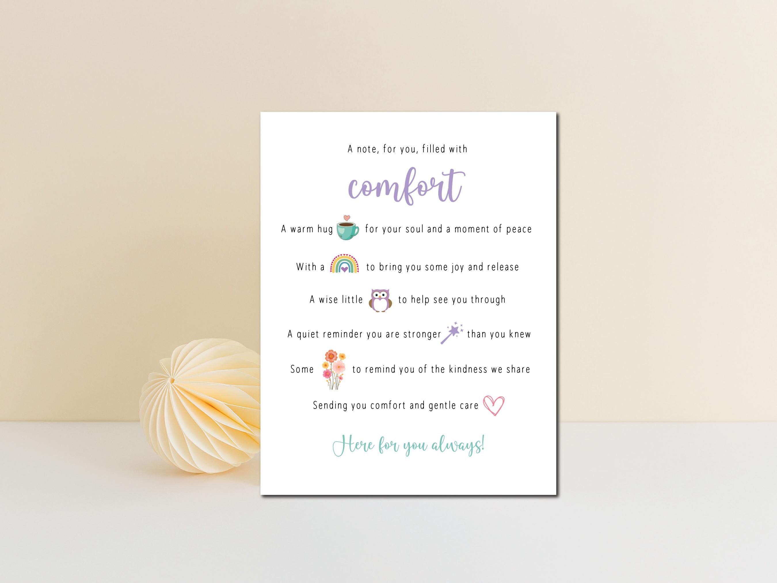 Notes For Friends A Card of Comfort Note for Friend Filled With Kindness and Positivity ...