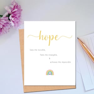 Carte d'espoir positif Carte d'encouragement et de soutien Carte de réconfort en pensant à vous