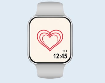 Heart Pattern Apple Watch Wallpaper Valentine's Design Watch Face Heart Aesthetics for Her Watch Design Digital Download Smart Watch
