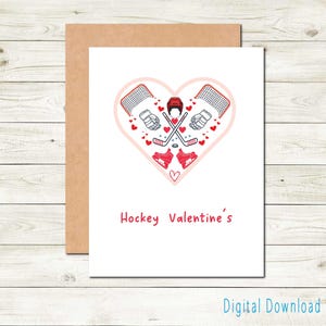 Tarjeta de San Valentín con tema de hockey Tarjeta con juego de palabras para San Valentín para fanáticos del hockey Tarjeta de San Valentín para él Tarjeta de San Valentín para ella Tarjeta divertida de San Valentín con tema de hockey