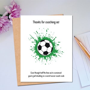 Merci à l'entraîneur de football Carte de remerciement d'avoir entraîné l'équipe de football Carte de remerciement